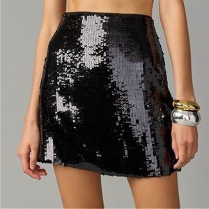 🪩 NWT J.Crew Collection Black Sequin Party Skirt